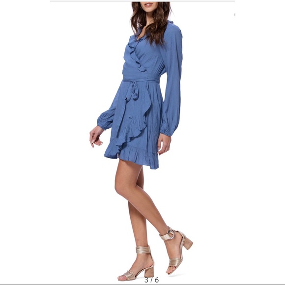 PAIGE Shawna Ruffe Wrap Dress - Picture 2 of 8